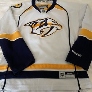Reebok White and Gold Predators Jersey